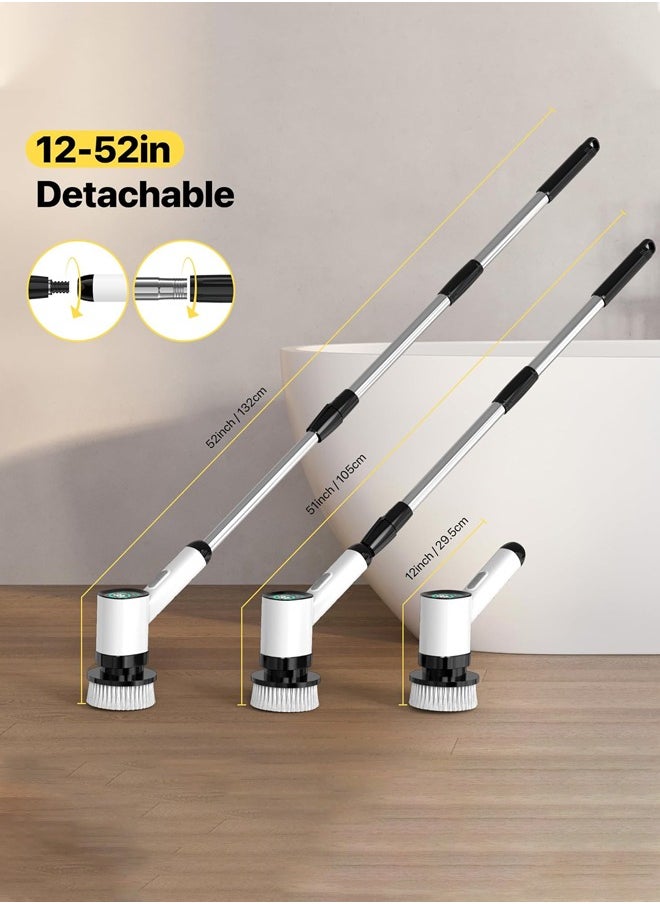 Joshberg - 7-in1-Electric Spin Scrubber - Electric Scrubber for Cleaning with 7 Replaceable Heads - Full-Body IPX6 Waterproof Tub Scrubber with Long Handle - 2 Speeds Electric Brush Cleaner for Bathroom, Tile, Sink, Car & More - Image 1