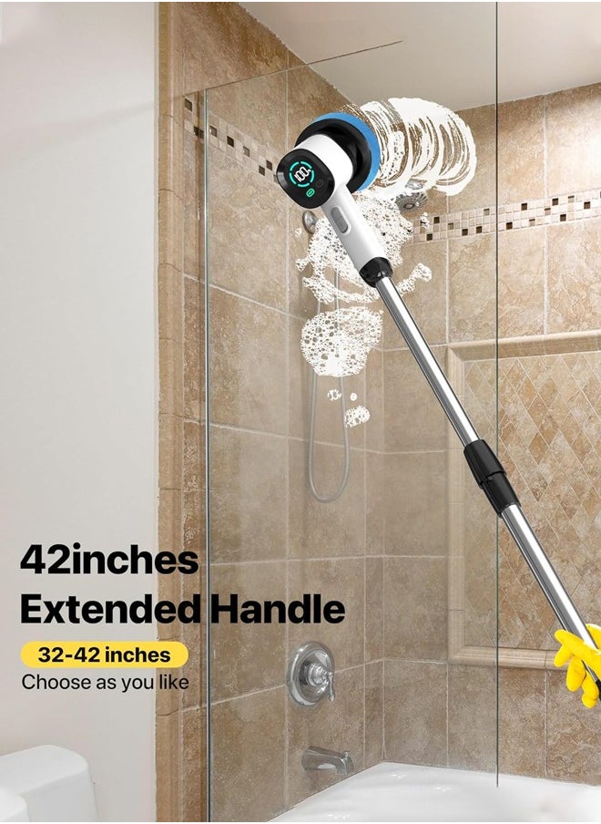 Joshberg - 7-in1-Electric Spin Scrubber - Electric Scrubber for Cleaning with 7 Replaceable Heads - Full-Body IPX6 Waterproof Tub Scrubber with Long Handle - 2 Speeds Electric Brush Cleaner for Bathroom, Tile, Sink, Car & More - Image 1