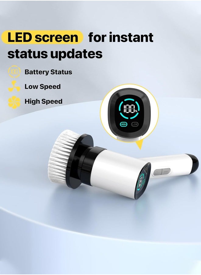Joshberg - 7-in1-Electric Spin Scrubber - Electric Scrubber for Cleaning with 7 Replaceable Heads - Full-Body IPX6 Waterproof Tub Scrubber with Long Handle - 2 Speeds Electric Brush Cleaner for Bathroom, Tile, Sink, Car & More - Image 1