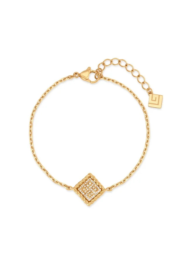 غاي لاروش Cecile Gold-Plated Bracelet with Twisted Wire & Crystals