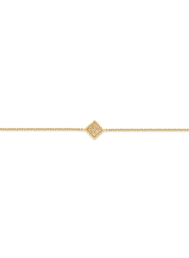 غاي لاروش Cecile Gold-Plated Bracelet with Twisted Wire & Crystals