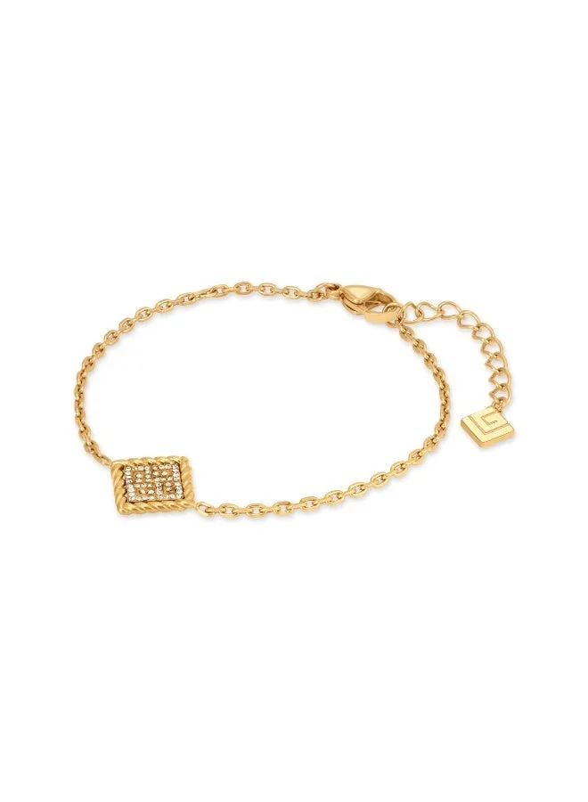 غاي لاروش Cecile Gold-Plated Bracelet with Twisted Wire & Crystals