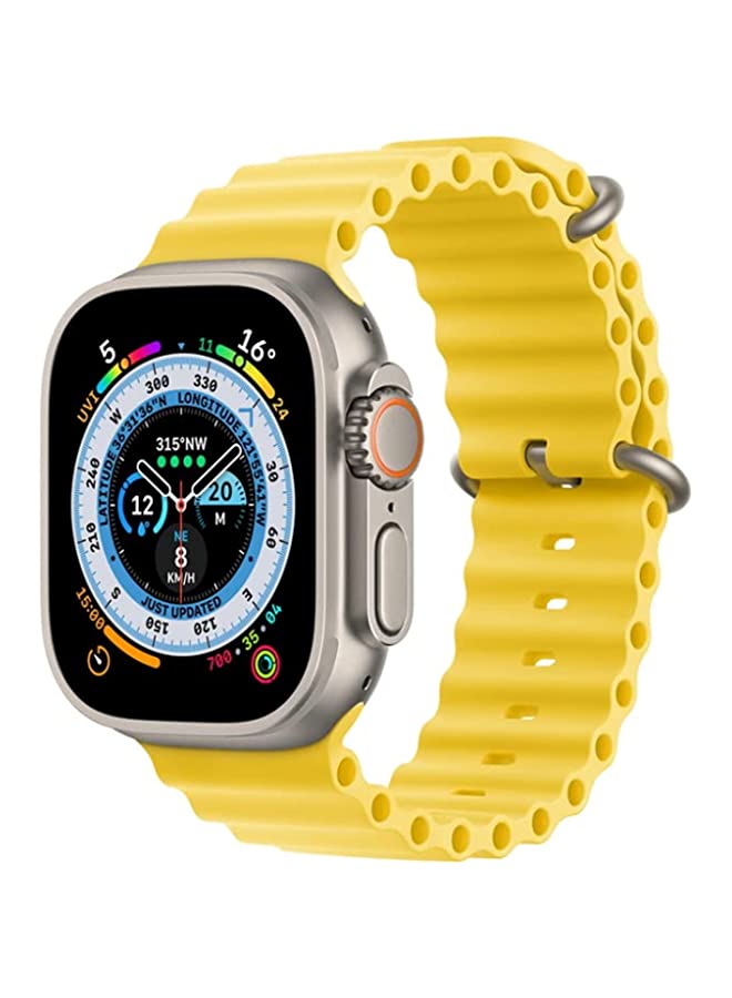 IAF Silicone Ocean Band Strap for Apple Watch Ultra 8 49mm Yellow