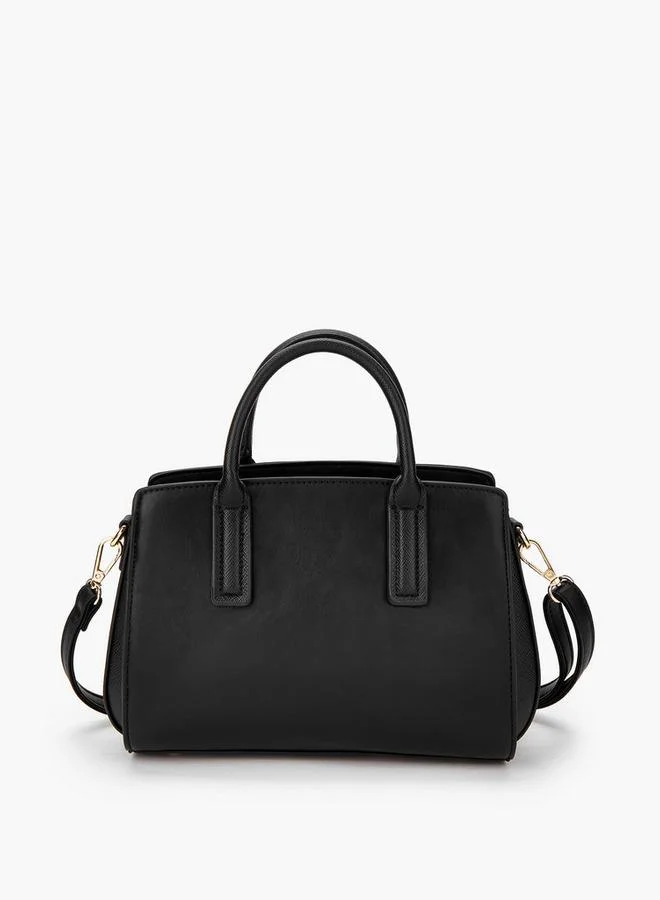 Flora Bella By Shoexpress BLACK Solid Tote Bag with Detachable Strap for Women | Best Price UAE
