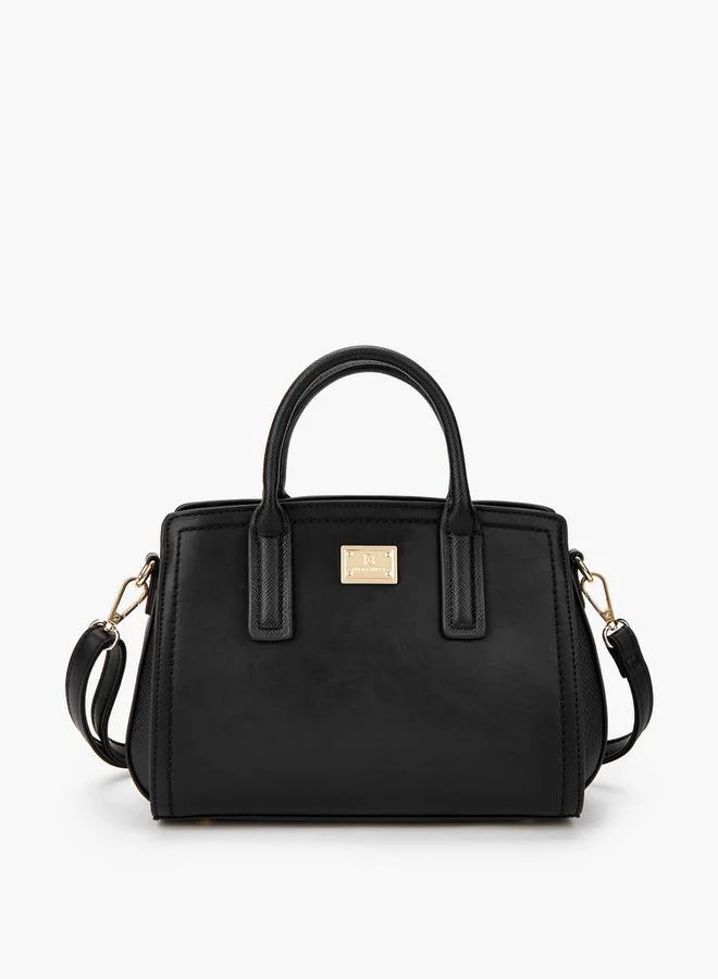 Solid Tote Bag with Detachable Strap