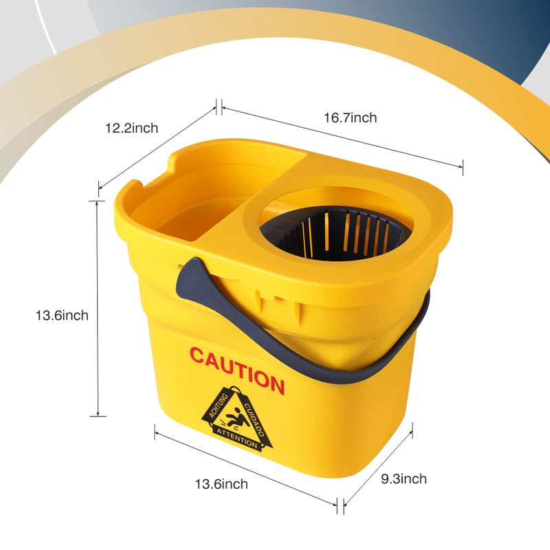 Yocada Commercial Mop Bucket with Wringer Portable Collapsible Plastic Mop Bucket Cleaning Washing Bucket for Cotton Mop - Image 3