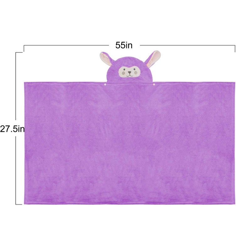 ROMASA Baby Bath Towel Ultra Soft Hooded Towel Highly Absorbent Bathrobe Blanket Toddlers Shower Gifts for Boys Girls-27.5" x 55" (Purple) - Image 2