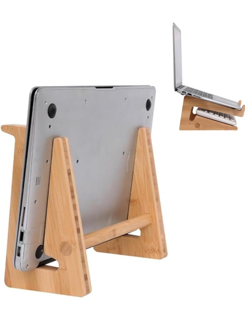Foldable Wooden Laptop Stand with Adjustable Angles - Image 1