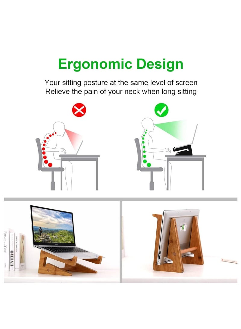 Foldable Wooden Laptop Stand with Adjustable Angles - Image 5