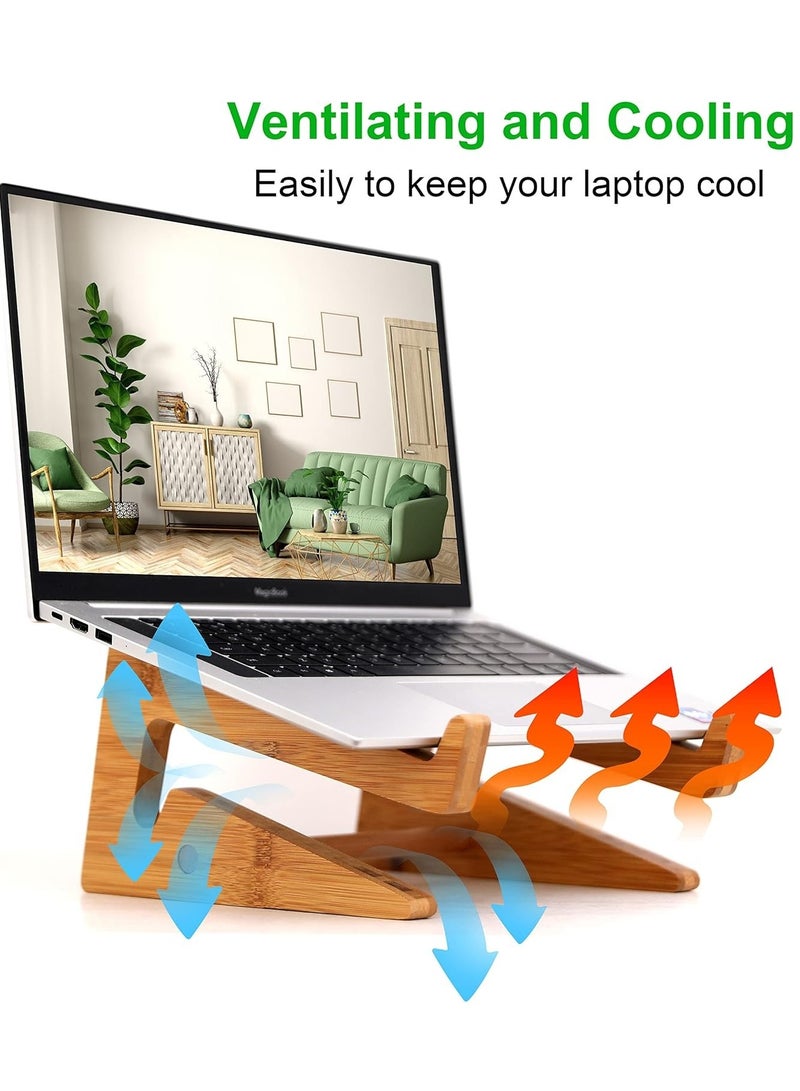 Foldable Wooden Laptop Stand with Adjustable Angles - Image 4