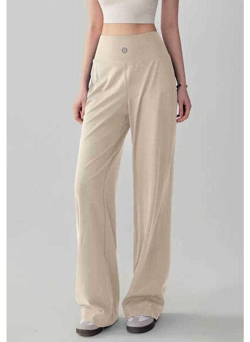 لولوليمون High Waist Wide Leg Pants - Silk Smooth Casual Pants with Minimalist Logo, Suitable for Sports, Leisure and Daily Wear - Image 1