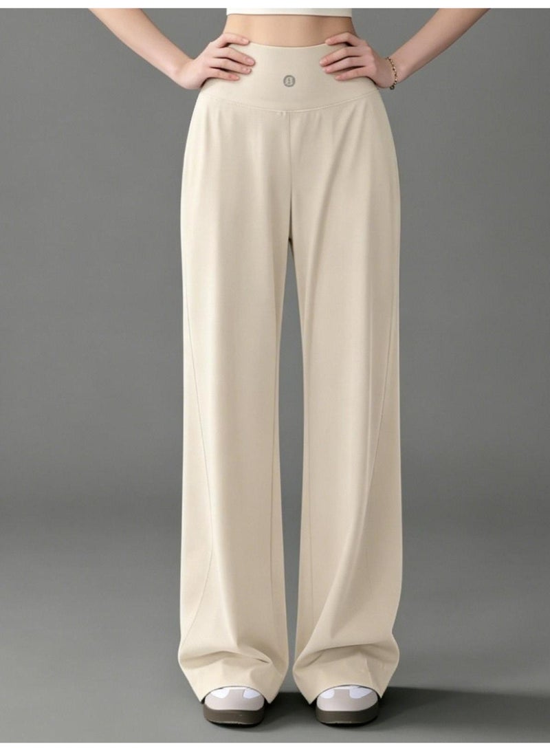 لولوليمون High Waist Wide Leg Pants - Silk Smooth Casual Pants with Minimalist Logo, Suitable for Sports, Leisure and Daily Wear - Image 5