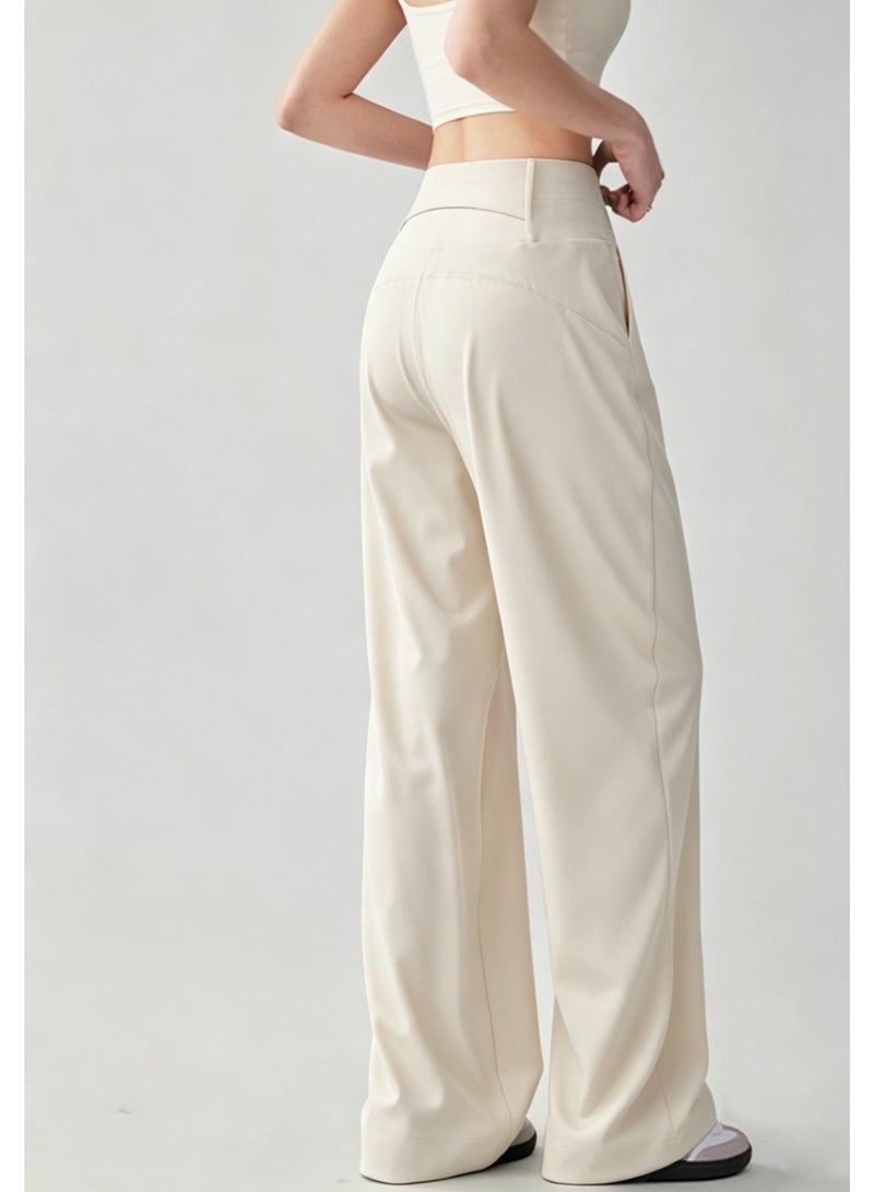 لولوليمون High Waist Wide Leg Pants - Silk Smooth Casual Pants with Minimalist Logo, Suitable for Sports, Leisure and Daily Wear - Image 3