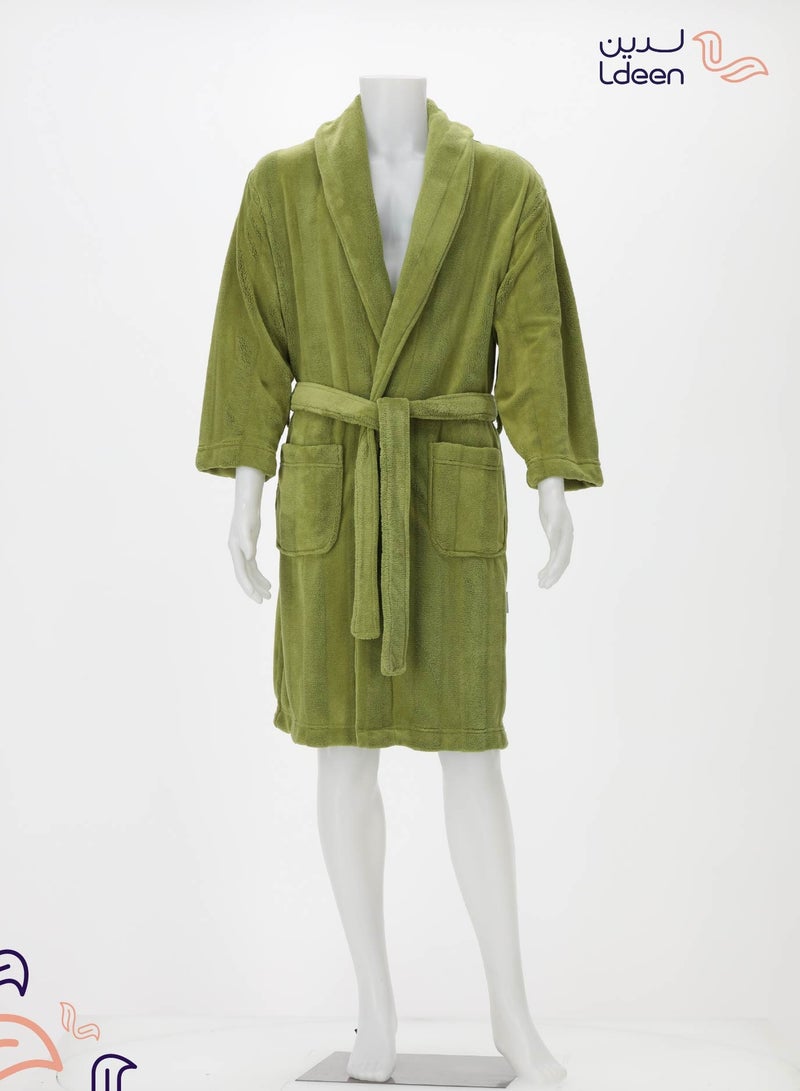 لدين روب استحمام مريح وعملي،  ناعم جداً على البشرة ، بقدرة عالية على الامتصاص - Image 4