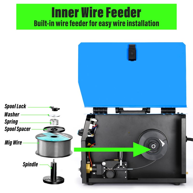 S7 MIG Welder with Gas and Gasless Capability, Knob-Control MIG Welding Machine for Beginners and DIY Home Workshop, Flux Core & Gas MIG Welder - Image 3