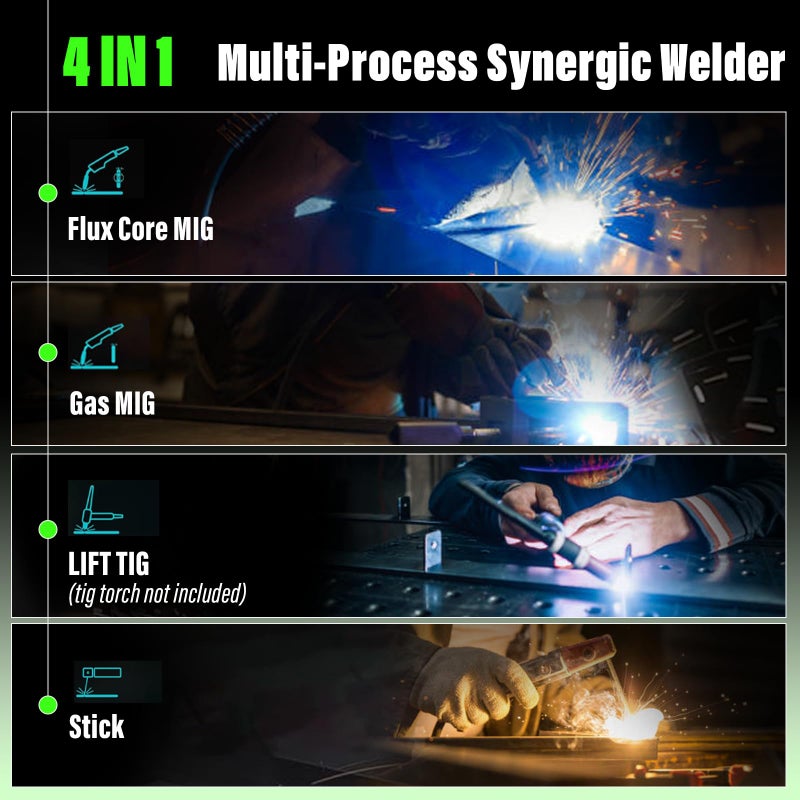 S7 MIG Welder with Gas and Gasless Capability, Knob-Control MIG Welding Machine for Beginners and DIY Home Workshop, Flux Core & Gas MIG Welder - Image 2