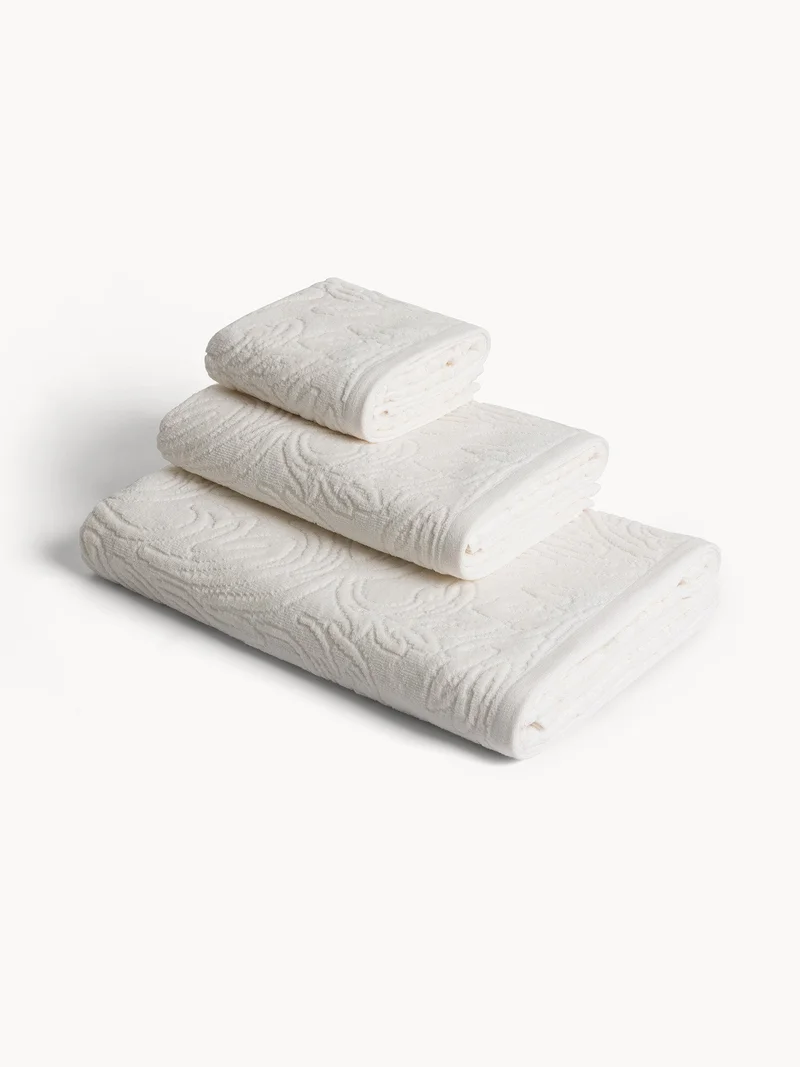 Coincasa Coincasa-Cotton Velour Towel Damask Work-Hand Towels-50X100CM-Ivory