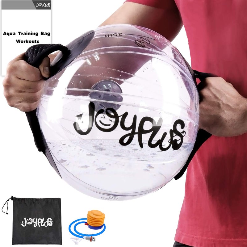 JOYPLUS Aqua Bag Sandbag Alternative Adjustable Aqua Bag and Power Bag with Water Core and Balance Trainer Portable Stability Fitness Full Body Workout EquipmentBall ShapeMAX Weight 33LB