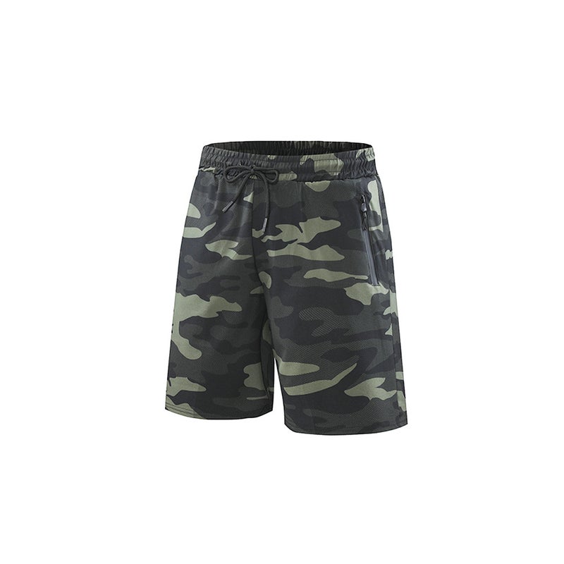 Camouflage Shorts Boys Summer Slim Pants Zipper Pocket Pants Breathable Fitness Pants Multi-Color Printed - Image 1