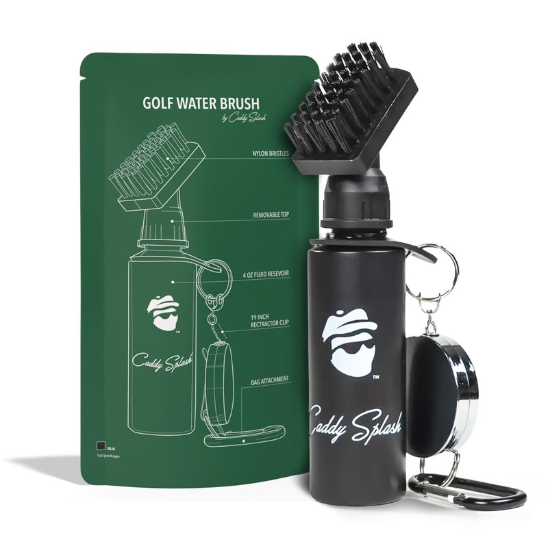 Caddy Splash Premium Golf Club Cleaner With Water- Heavy Duty Retractable Clip- Squeeze Bottle For Easy Cleaning With Nylon Bristles- Golf Water Brush- Holds 4 Oz Water- Usa Company - Image 1