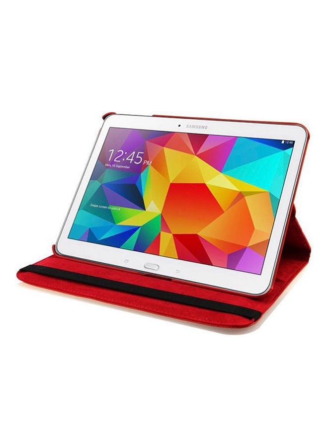 إسكدنيا غطاء دوار 360 درجة وحامل لأجهزة سامسونج جالاكسي تاب 4 T530/T531 أحمر - Image 3