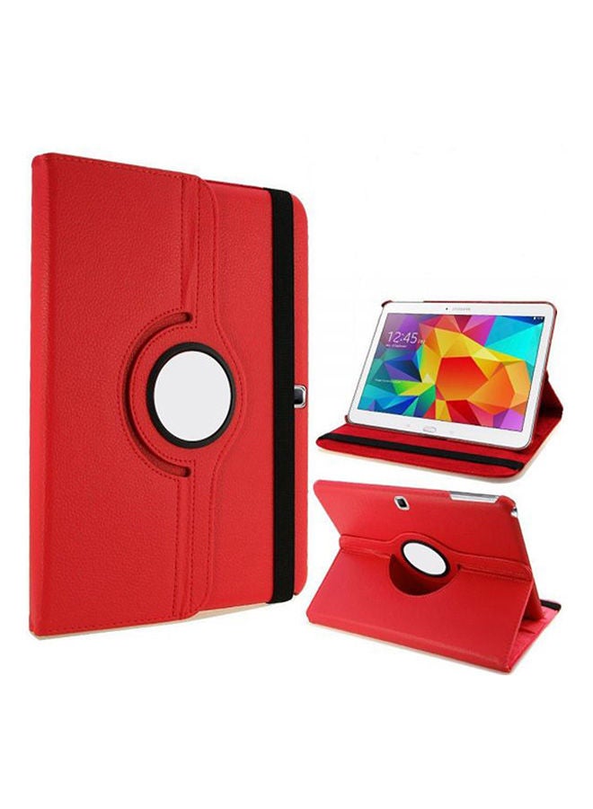 إسكدنيا غطاء دوار 360 درجة وحامل لأجهزة سامسونج جالاكسي تاب 4 T530/T531 أحمر - Image 5