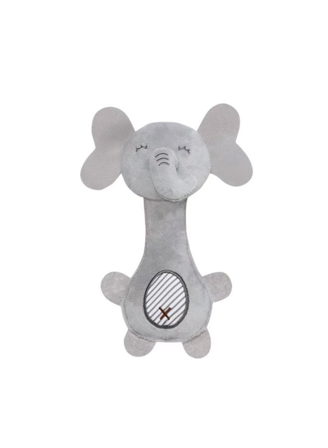 BBSKY Children's Toy Rattle, Baby Cartoon Animal Hand Grasper, Baby Smacker,Elephant Doll - Image 1