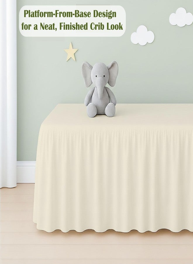 Peace Sleep Bedding Luxury Crib Bed Skirt 28" x 52" with 14 Inch Drop Soft & Breathable Dust Ruffle Fits Standard Crib and Toddler Bed Nursery Microfiber Fabric Ruffle Bed Skirt for Baby Boys or Girls Ivory Solid - Image 4