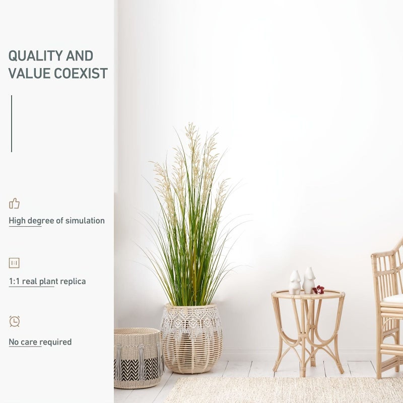 Faux Pampas Grass 47 Inches Tall For Home Office Decor With Pot Set Of 2 - Image 5