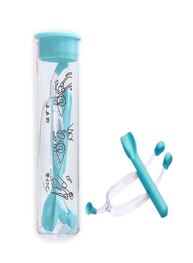 AUGEN Portable Contact Lens Remover & Insertion Tool Set for New Users | Soft Silicone Applicator with Travel Case | Tumbler Design for Hygiene (Blue) - Image 1