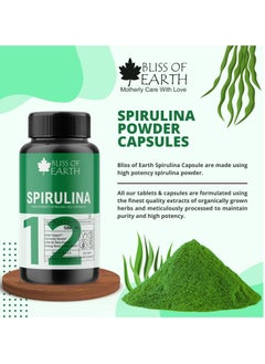 BLISS OF EARTH Maca Root Extract Capsules and Spirulina Supplement Capsules For Men and Women 500mg High Potency Root Extract 60 Veg Capsules For Pre Workout Energy Stamina and Endurance  - Image 3