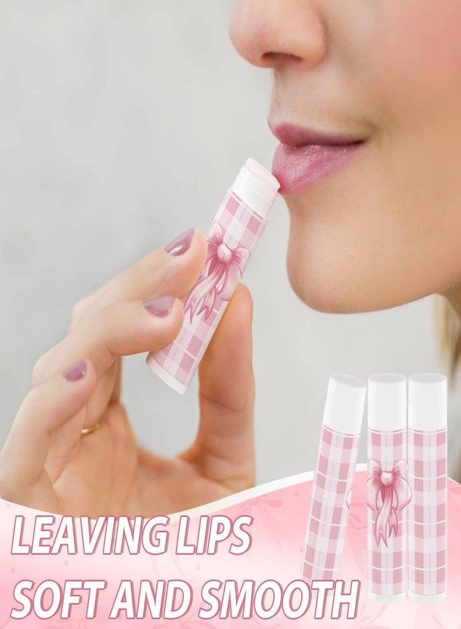 Nlicrst 50 Pack Pink Bow Baby Shower Favors Bulk Lip Balm Girls Favors Gifts for Bachelorette Girls Pink Bow Moisturizing Lip Care Pretty lipstick Mother's Day Birthday Party Supplies Decorations(pink bow) - Image 4