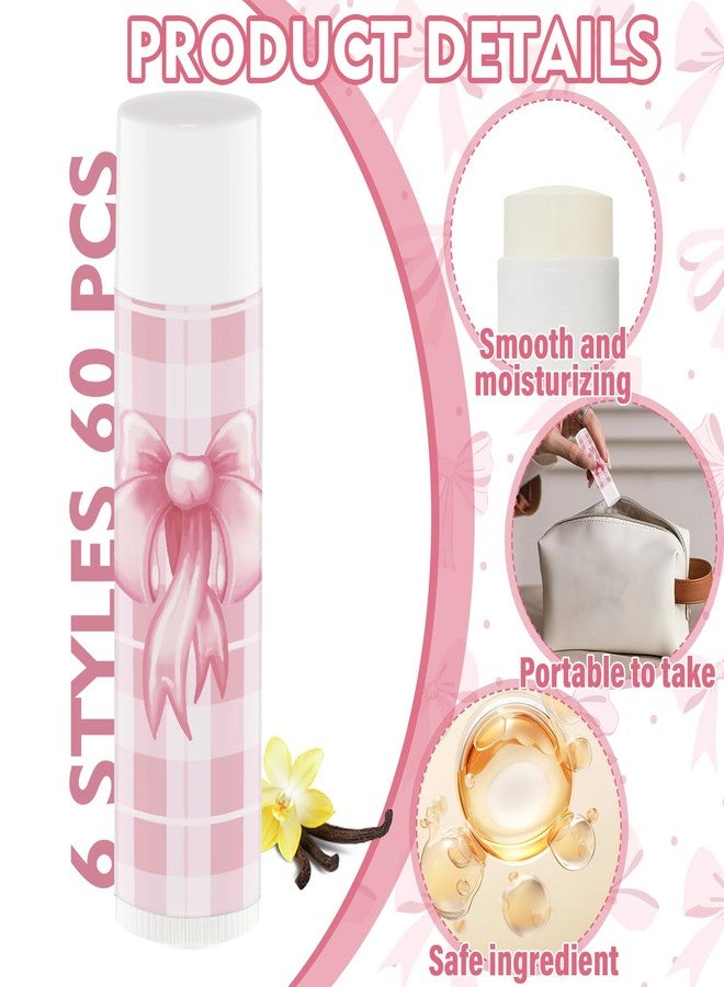 Nlicrst 50 Pack Pink Bow Baby Shower Favors Bulk Lip Balm Girls Favors Gifts for Bachelorette Girls Pink Bow Moisturizing Lip Care Pretty lipstick Mother's Day Birthday Party Supplies Decorations(pink bow) - Image 3