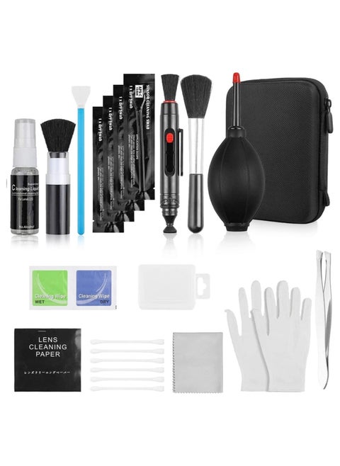 Camera Cleaning Kit, Professional Camera Lens Cleaning Kit, for Cleaning Grease, Fingerprints, Stains and Dirt on Camera Lenses, Microscopes, Telescopes, Glasses and Other Precision Lenses