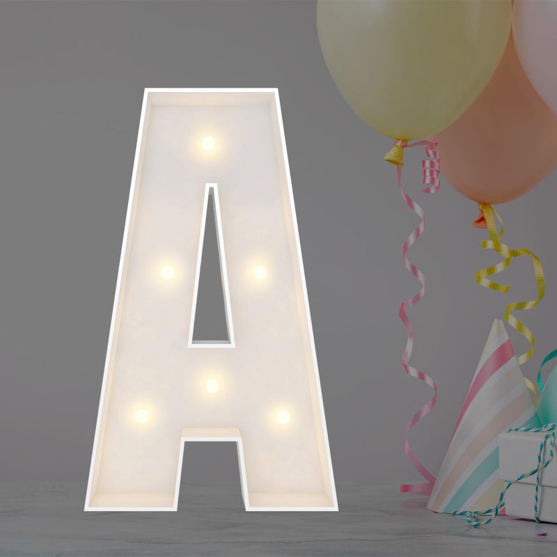 JoyBox Design 2FT Marquee Light Up Letters Numbers Mosaic Balloon Frame Party Decoration for Birthday Wedding Anniversary Graduation Letter A - Image 2