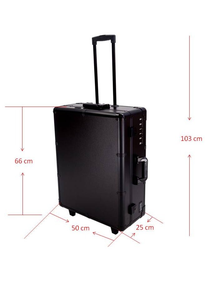Generic Makeup Vanity Mirror Stand Trolley Case with LED lights Black  - Image 4
