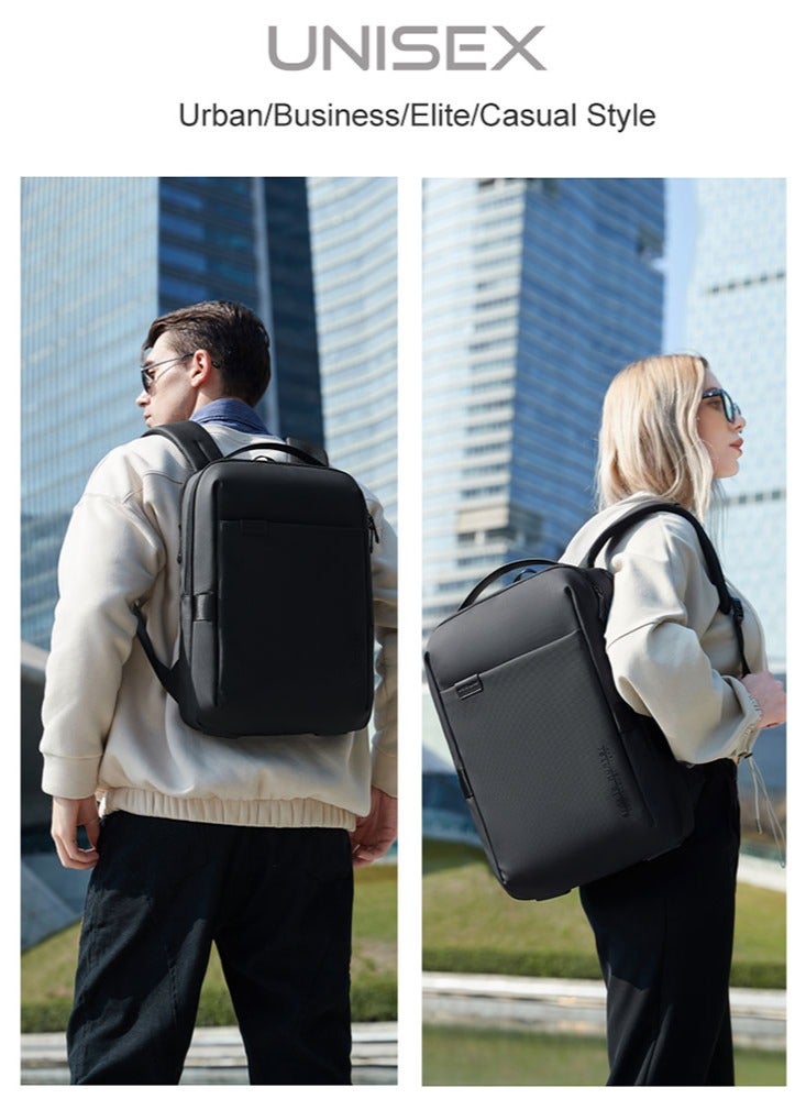 ARCTIC HUNTER Durable Office Laptop Backpack, Business Travel School Book Bag with Laptop Compartment for Men, Black - Image 2