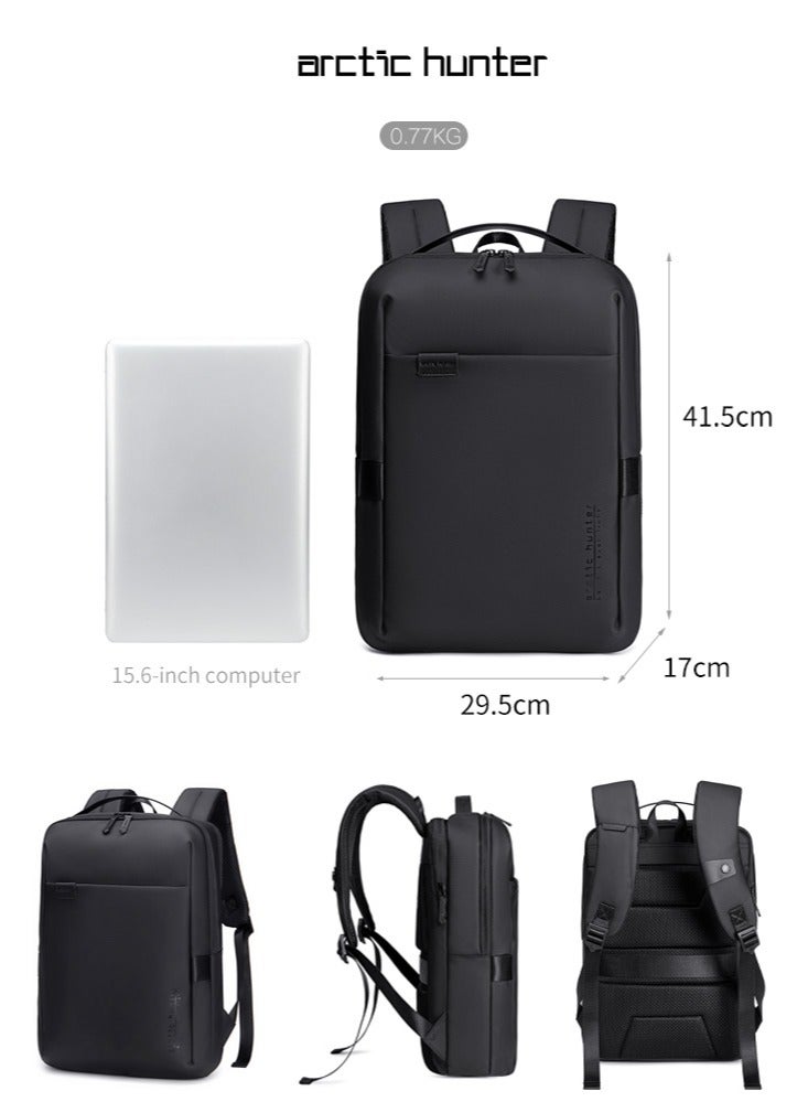 ARCTIC HUNTER Durable Office Laptop Backpack, Business Travel School Book Bag with Laptop Compartment for Men, Black - Image 3