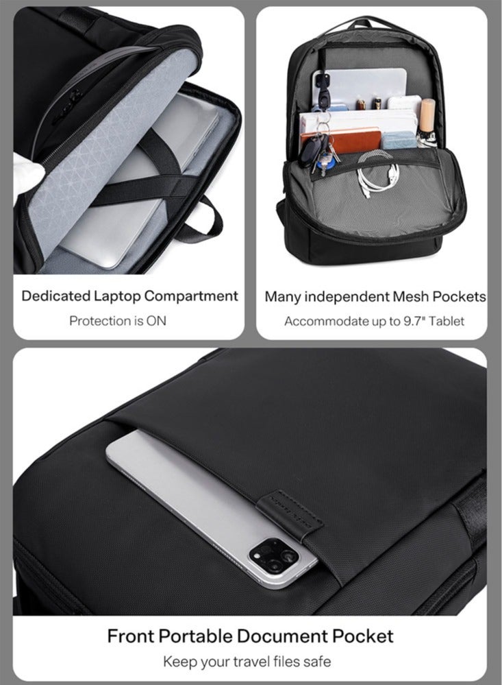 ARCTIC HUNTER Durable Office Laptop Backpack, Business Travel School Book Bag with Laptop Compartment for Men, Black - Image 5