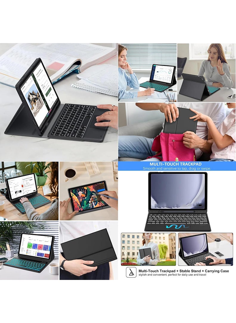 ثيودور جراب لوحة مفاتيح لجهاز OnePlus Pad 4/ OnePlus Pad 3/ OnePlus Pad 2 Pro مع لوحة مفاتيح 13.2 بوصة، غطاء نحيف وخفيف الوزن 2026/2025 مع لوحة مفاتيح بلوتوث لاسلكية قابلة للفصل مغناطيسيًا، غطاء قابل للفصل مغناطيسيًا، خاصية التشغيل/الإيقاف التلقائي - أسود - Image 3