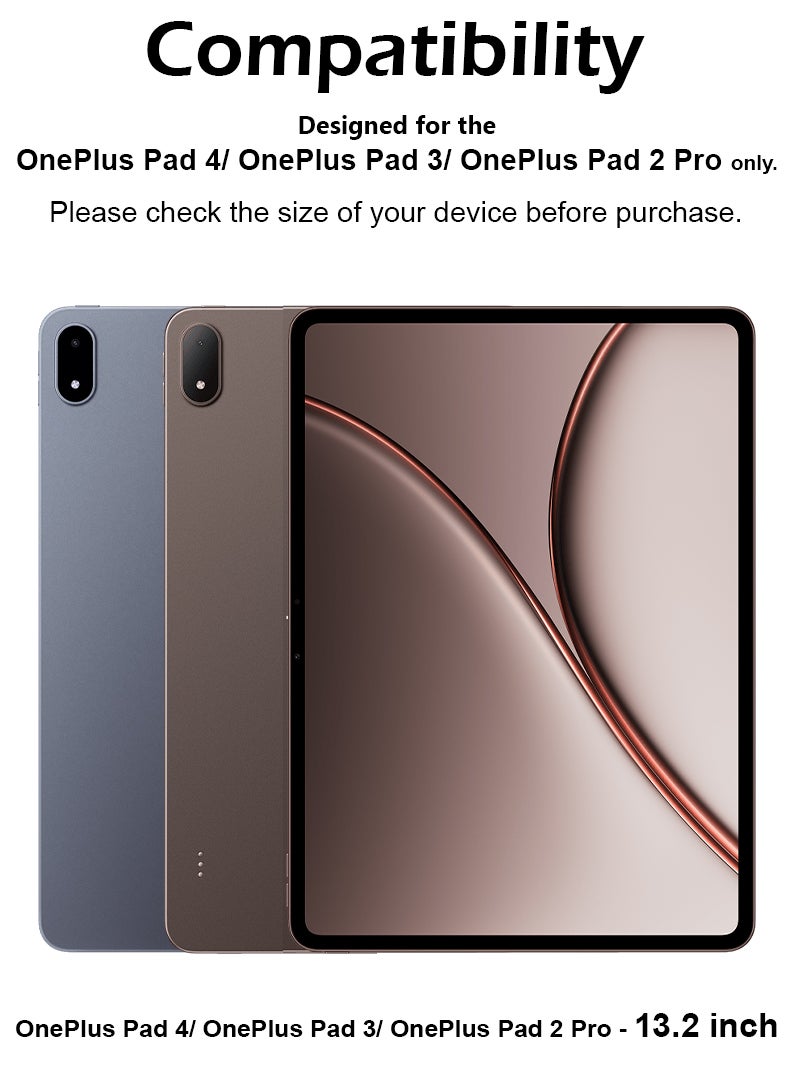ثيودور جراب لوحة مفاتيح لجهاز OnePlus Pad 4/ OnePlus Pad 3/ OnePlus Pad 2 Pro مع لوحة مفاتيح 13.2 بوصة، غطاء نحيف وخفيف الوزن 2026/2025 مع لوحة مفاتيح بلوتوث لاسلكية قابلة للفصل مغناطيسيًا، غطاء قابل للفصل مغناطيسيًا، خاصية التشغيل/الإيقاف التلقائي - أسود - Image 2