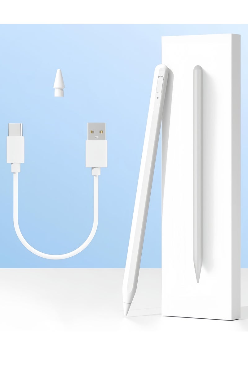 Stylus Pen  for iPad 9th10th Gen generation iPad Pen with 14-minute Fast Charging  Palm Rejection For Apple iPad 2018 and Later White - Image 1
