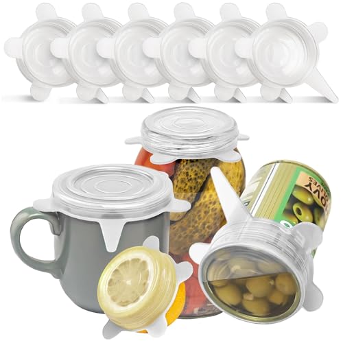 Orblue Silicone Stretch Lids 6-Pack Small for Fresh Food Storage - Seal in Flavors, Keep Food Fresh and Reduce Waste Transparent - Image 1