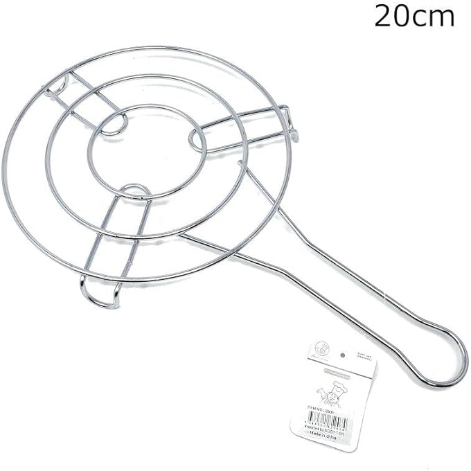 أي كي دي سي حامل وعاء ساخن بمقبض، حامل أطباق ساخنة، حامل ثلاثي القوائم من الفولاذ المقاوم للصدأ مطلي باللون الفضي، حامل مقلاة ساخنة، حاملات أطباق ساخنة، حامل طاولة، إبريق شاي، مطبخ - Image 4