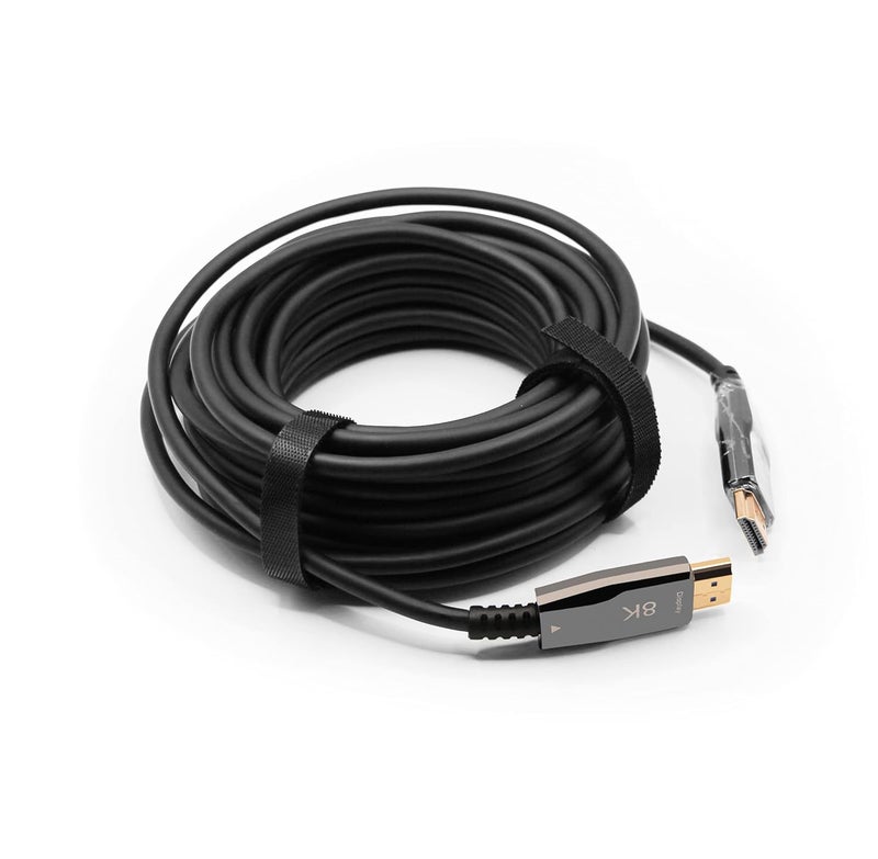 باكروبان كابل 8K HDMI بطول 50 قدم، بدقة 4K بتردد 120 هرتز، نحيف ومرن، من الألياف البصرية، بسرعة فائقة تبلغ 48 جيجابت في الثانية، ومصنف CL3 آمن للتركيب داخل الجدران، وHDR الديناميكي، وHDCP، ورؤية دولبي، ودولبي أتموس، وإيثرنت، نشط، أحادي الاتجاه. - Image 5