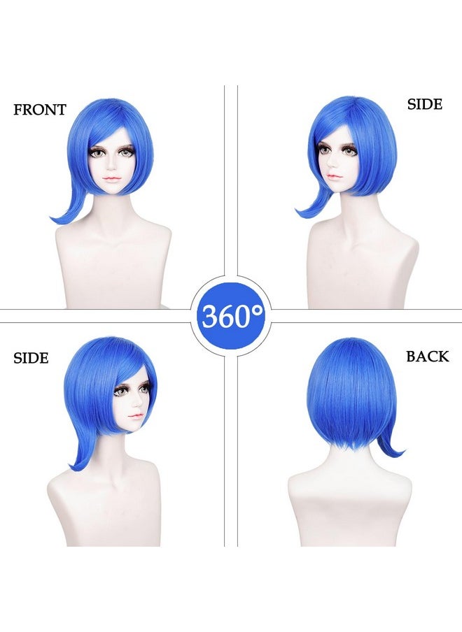 Probeauty Probeauty Short Blue Wig for Cosplay, Blue Bob Costume Wig for Halloween Cosplay Party  - Image 4