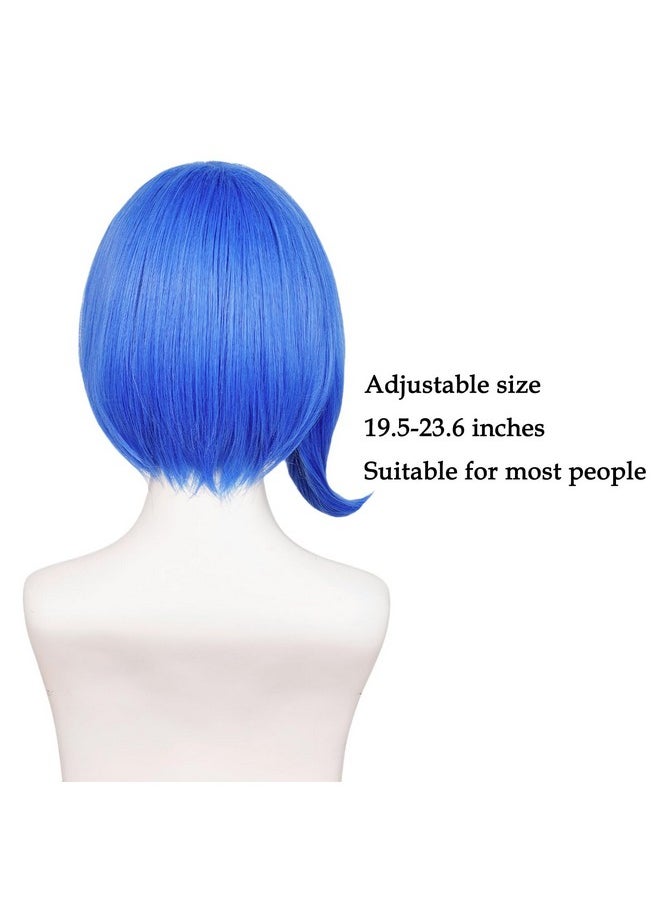 Probeauty Probeauty Short Blue Wig for Cosplay, Blue Bob Costume Wig for Halloween Cosplay Party  - Image 5