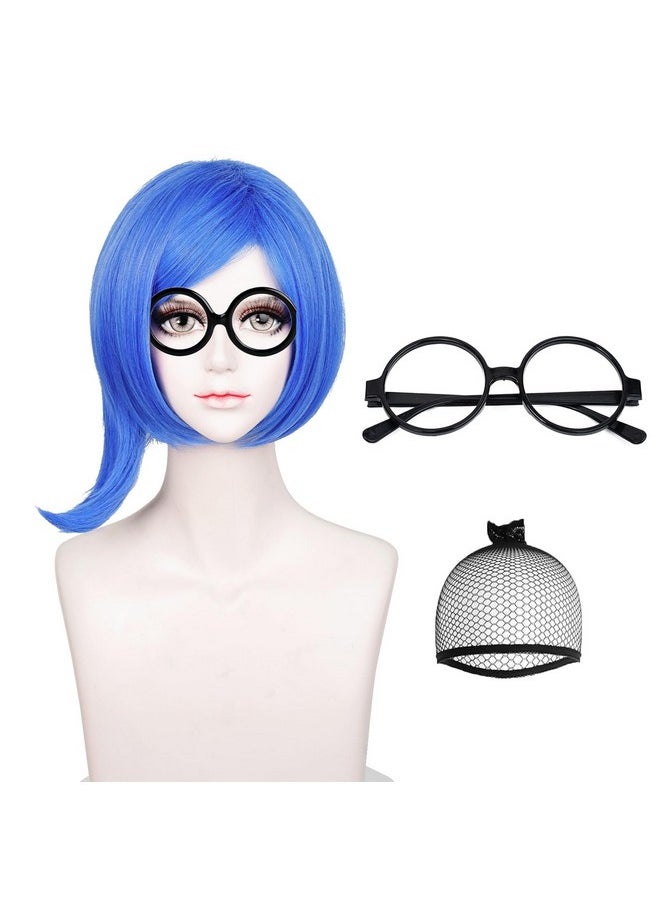 Probeauty Probeauty Short Blue Wig for Cosplay, Blue Bob Costume Wig for Halloween Cosplay Party  - Image 1