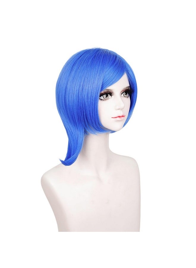 Probeauty Probeauty Short Blue Wig for Cosplay, Blue Bob Costume Wig for Halloween Cosplay Party  - Image 3