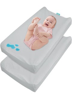Biloban Biloban Changing Pad Cover, Waterproof Changing Table Sheets, Ultra Soft Cradle Sheets, 2 Pack, Unisex Neutral for Baby Boys Girls, Grey  - Image 1